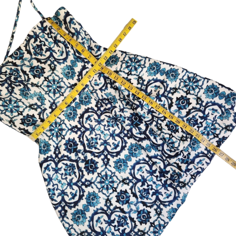 STYLESTALKER Blue & White Delft Pattern Mini Sundress - Size M - Picture 12 of 15